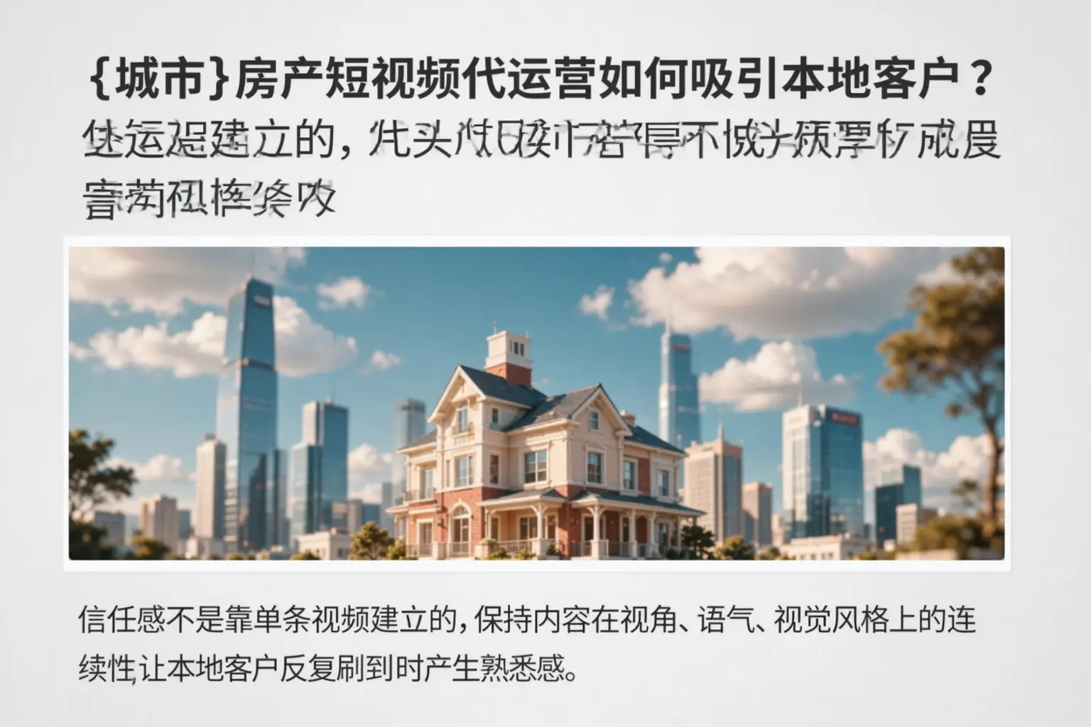 江西房产短视频代运营如何吸引本地客户?